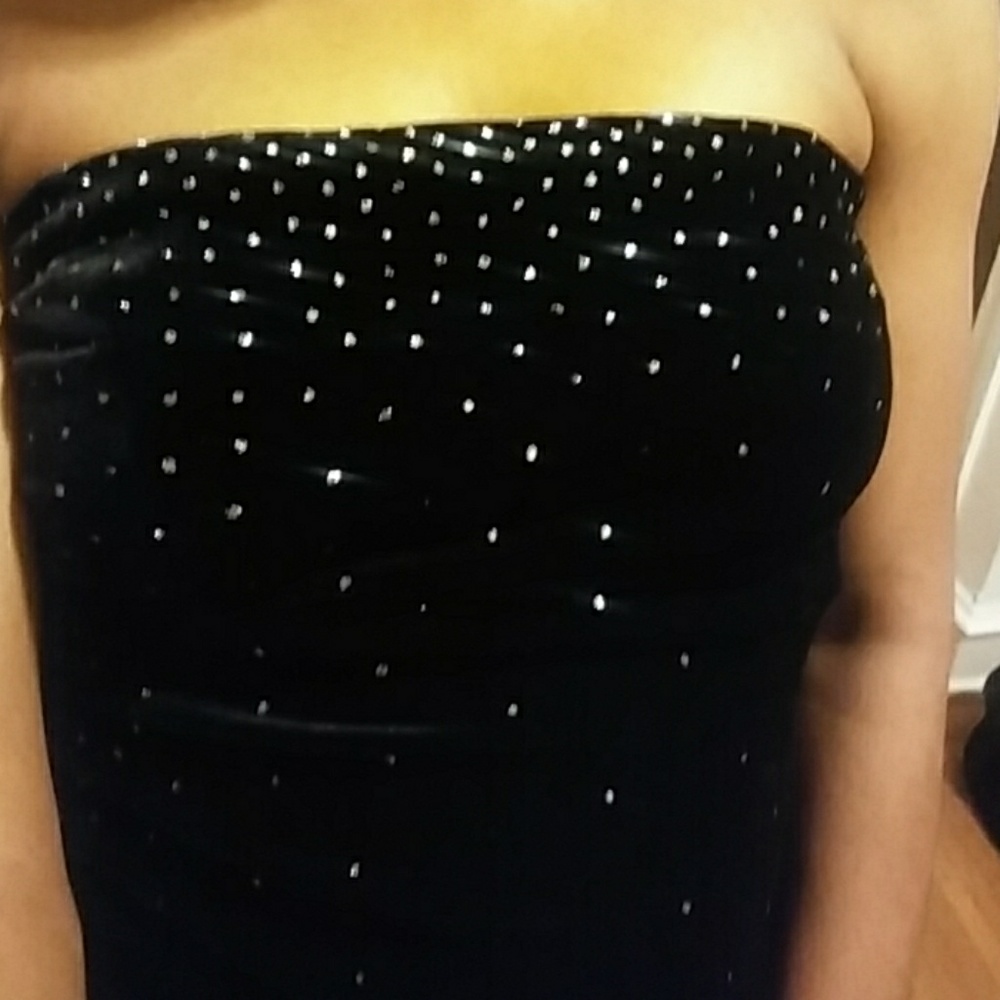 🖤Elegant Rhinestone Strapless Dress🖤